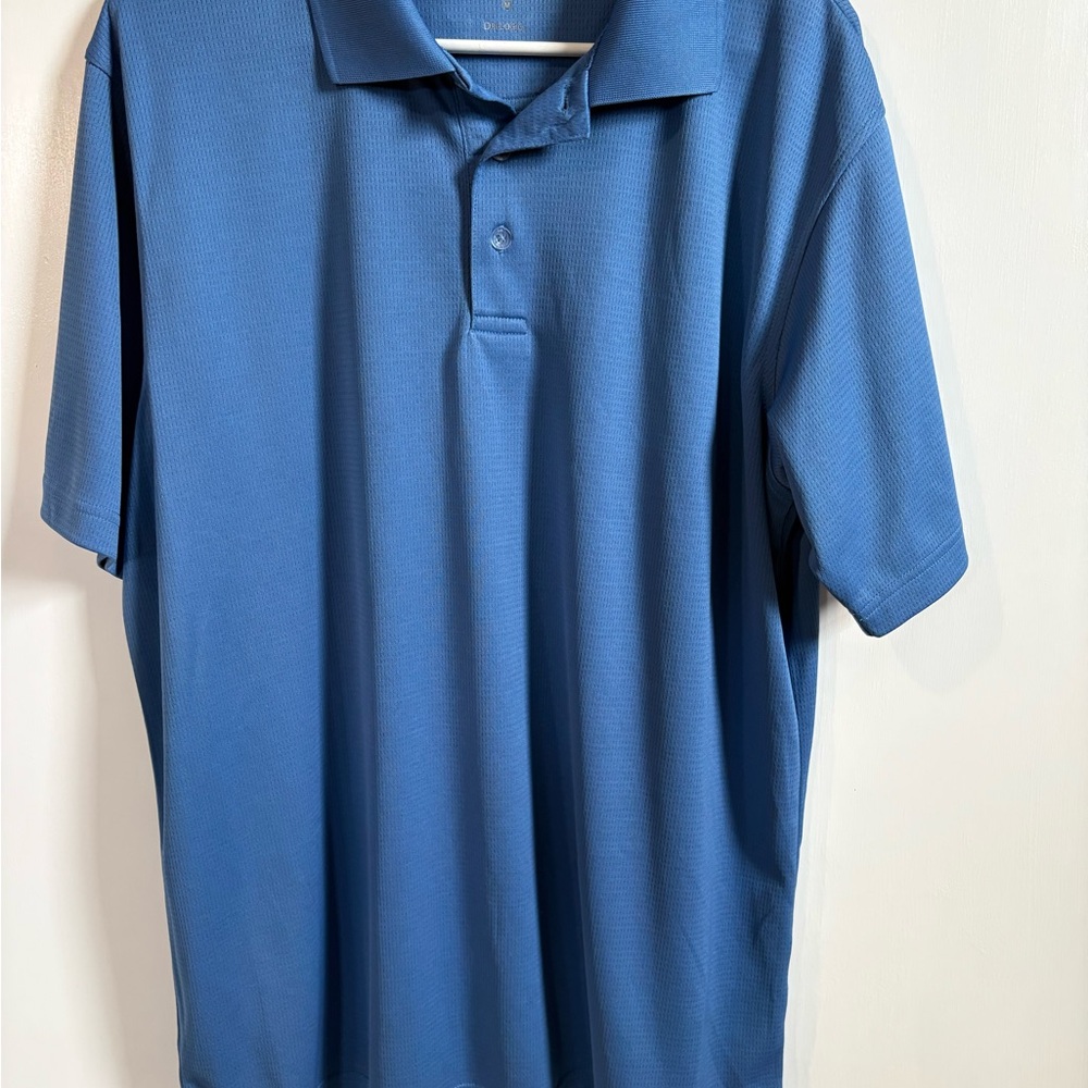 Men's Lightweight Blue Short-Sleeve Polo Shirt